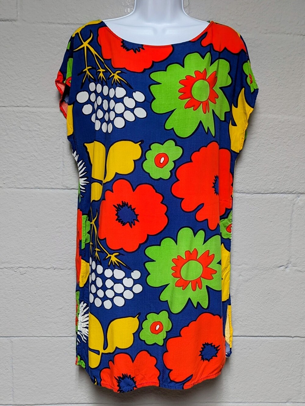 Merimekko Bold Floral Sleeveless Mini Dress Size L
